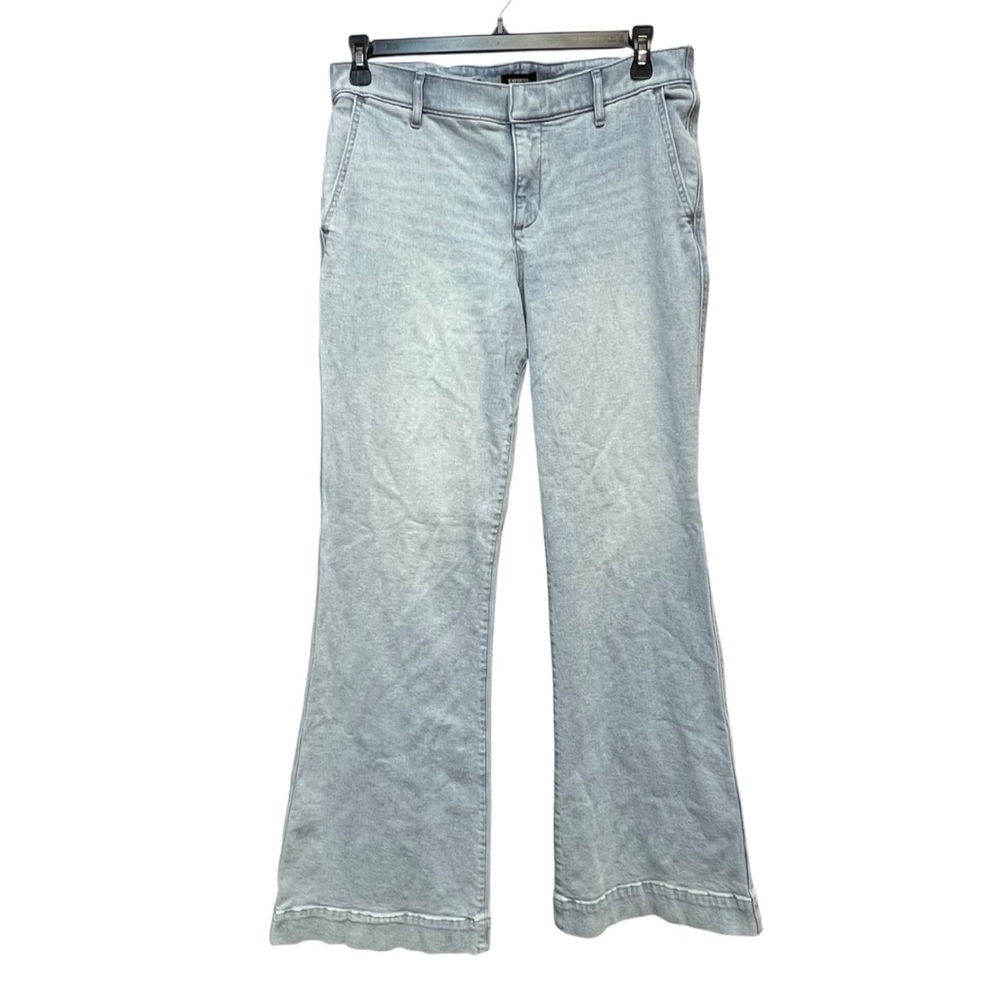 Express 70s Flare Jeans Size 12R Mid Rise Light Wash Retro Boho